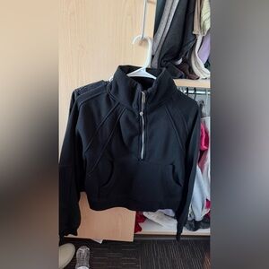 Black Half-Zip Pullover Sweatshirt